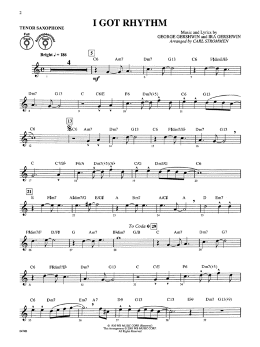 Gershwin by Special Arrangement Tenor Saxophone scores gallery preview page 3