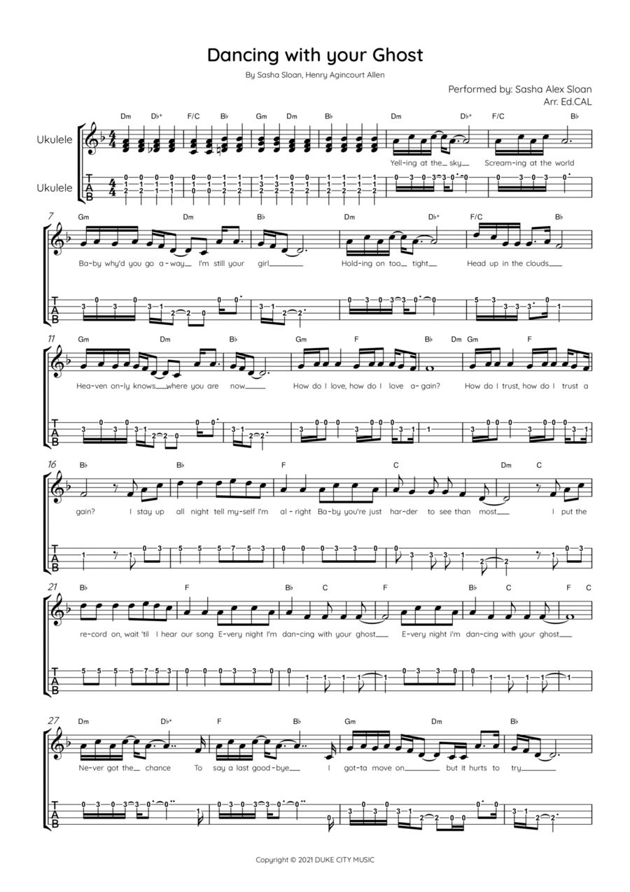 Dancing With Your Ghost Ukulele scores gallery preview page 1