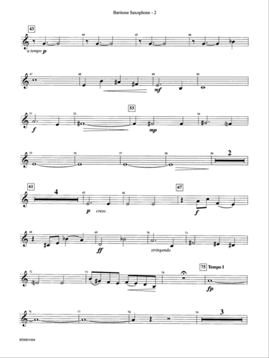 A Jefferson Portrait: E-flat Baritone Saxophone Concert Band scores gallery preview page 2