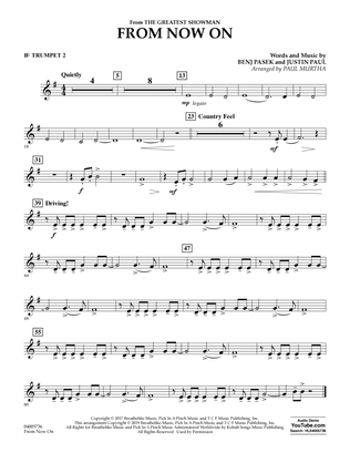 Book cover for From Now On (from The Greatest Showman) (arr. Paul Murtha) - Bb Trumpet 2