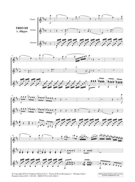 4 Trios Op. 9 for Flute, Violin and Guitar - Vol. 3: Trio No. 3