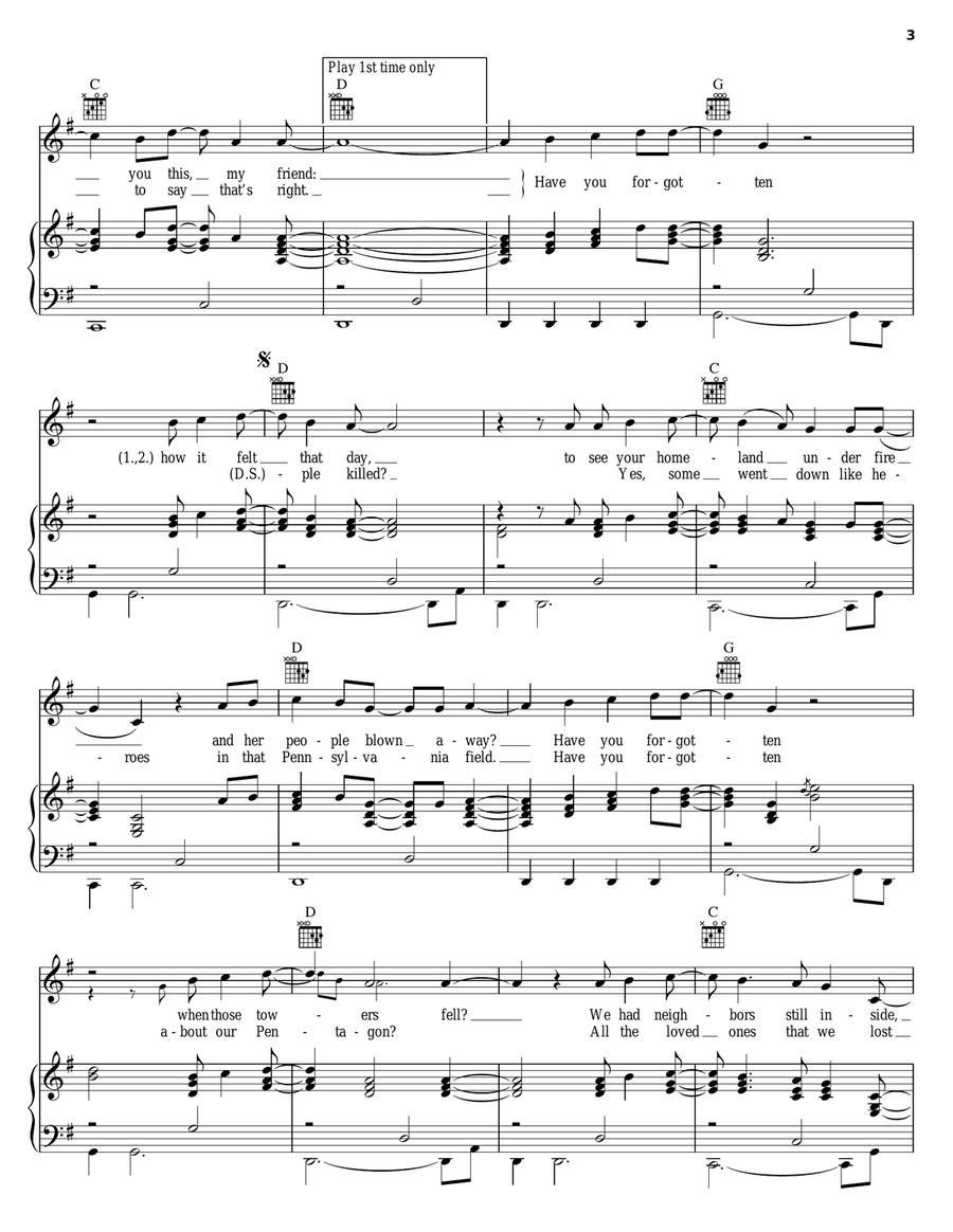 Have You Forgotten? Piano, Vocal, Guitar scores gallery preview page 3