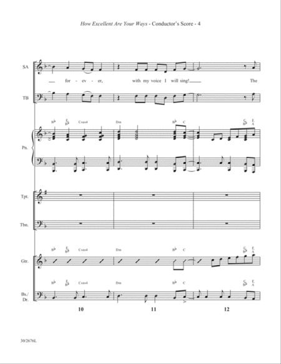 How Excellent Are Your Ways - Brass and Rhythm Score and Parts Choir scores gallery preview page 4