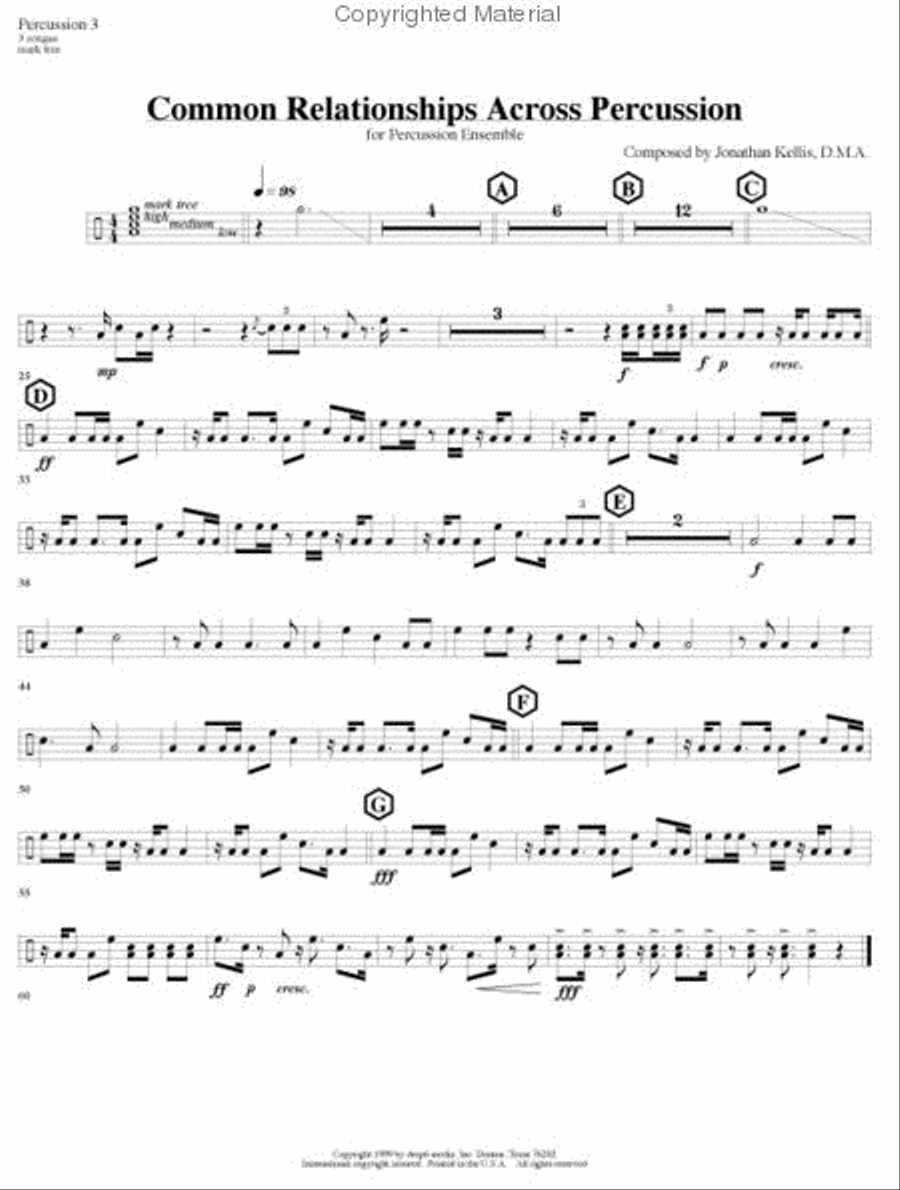 Common Relationships Across Percussion Percussion Ensemble scores gallery preview page 4