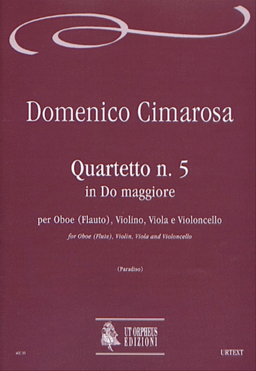 Quartet No. 5 in C Major for Oboe (Flute), Violin, Viola and Violoncello Flute scores gallery preview page 1
