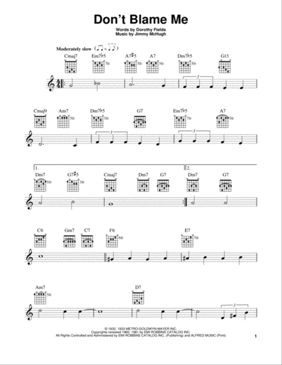 Don't Blame Me Don't Blame Me Electric Guitar scores gallery preview page 1