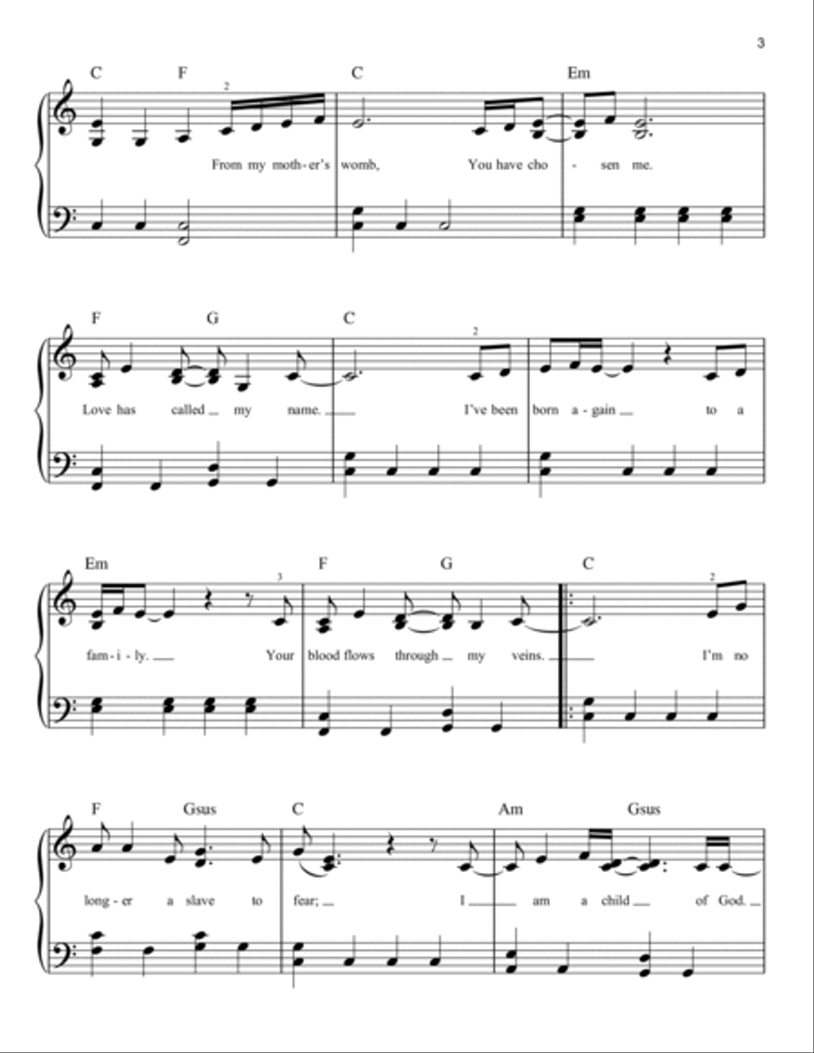 No Longer Slaves No Longer Slaves Easy Piano scores gallery preview page 3