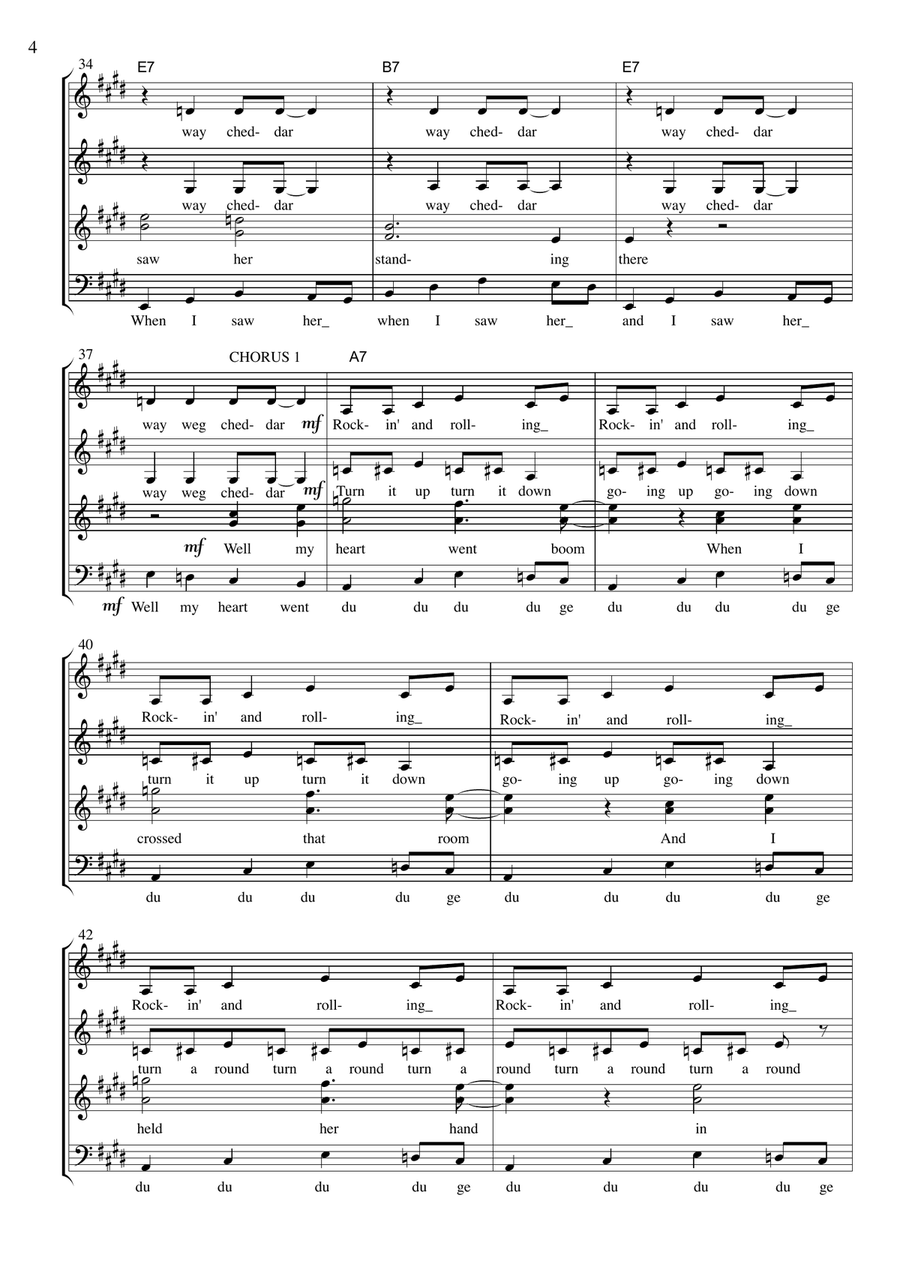 I Saw Her Standing There 4-Part scores gallery preview page 4