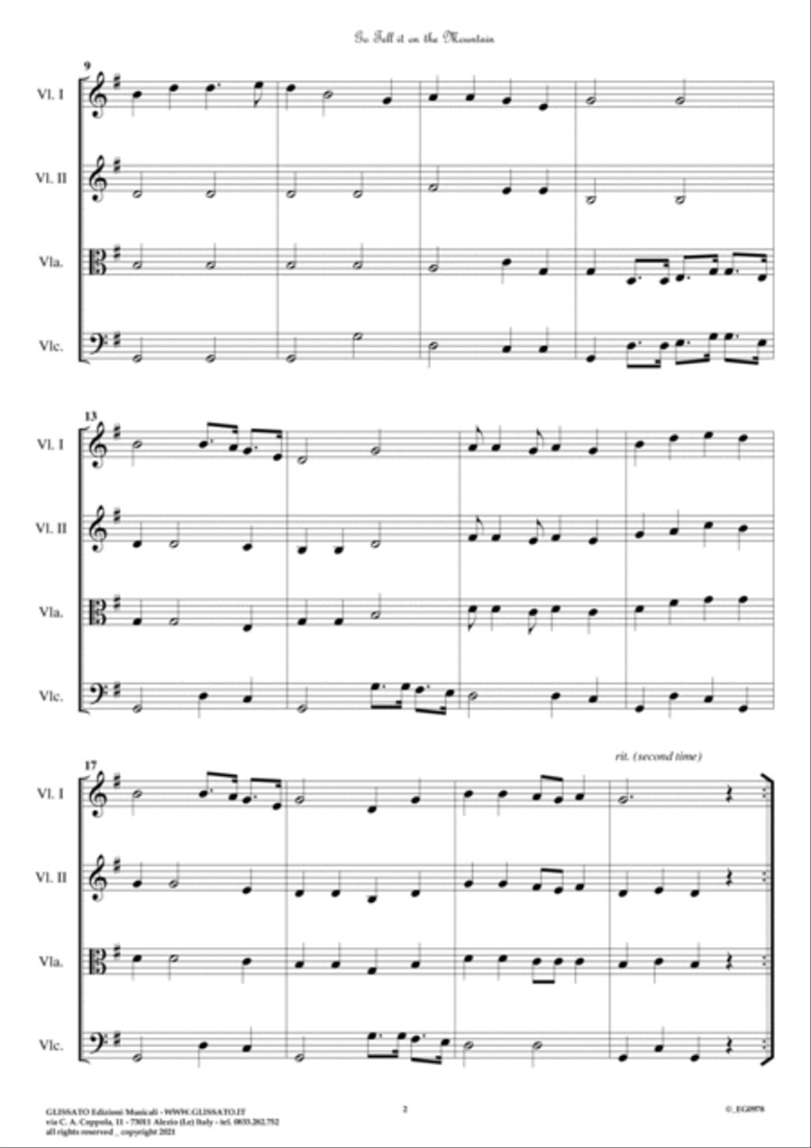 10 easy Christmas Tunes for String Quartet (score) image number null