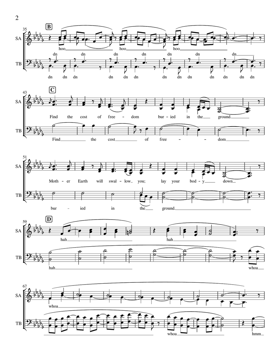 Find The Cost Of Freedom Divisi scores gallery preview page 2