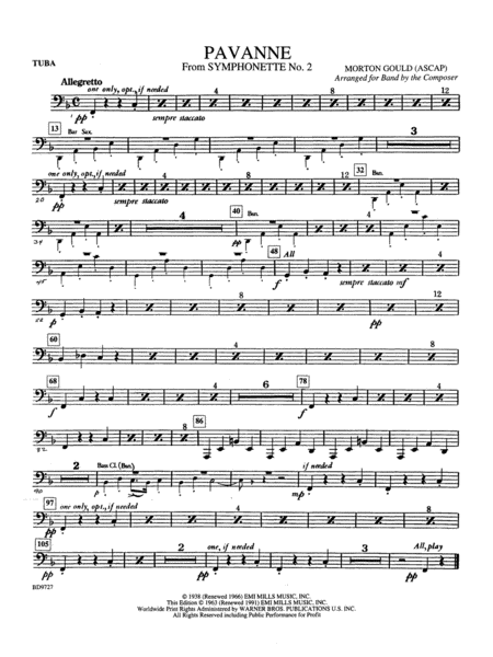 Pavanne (from Symphonette No. 2): Tuba