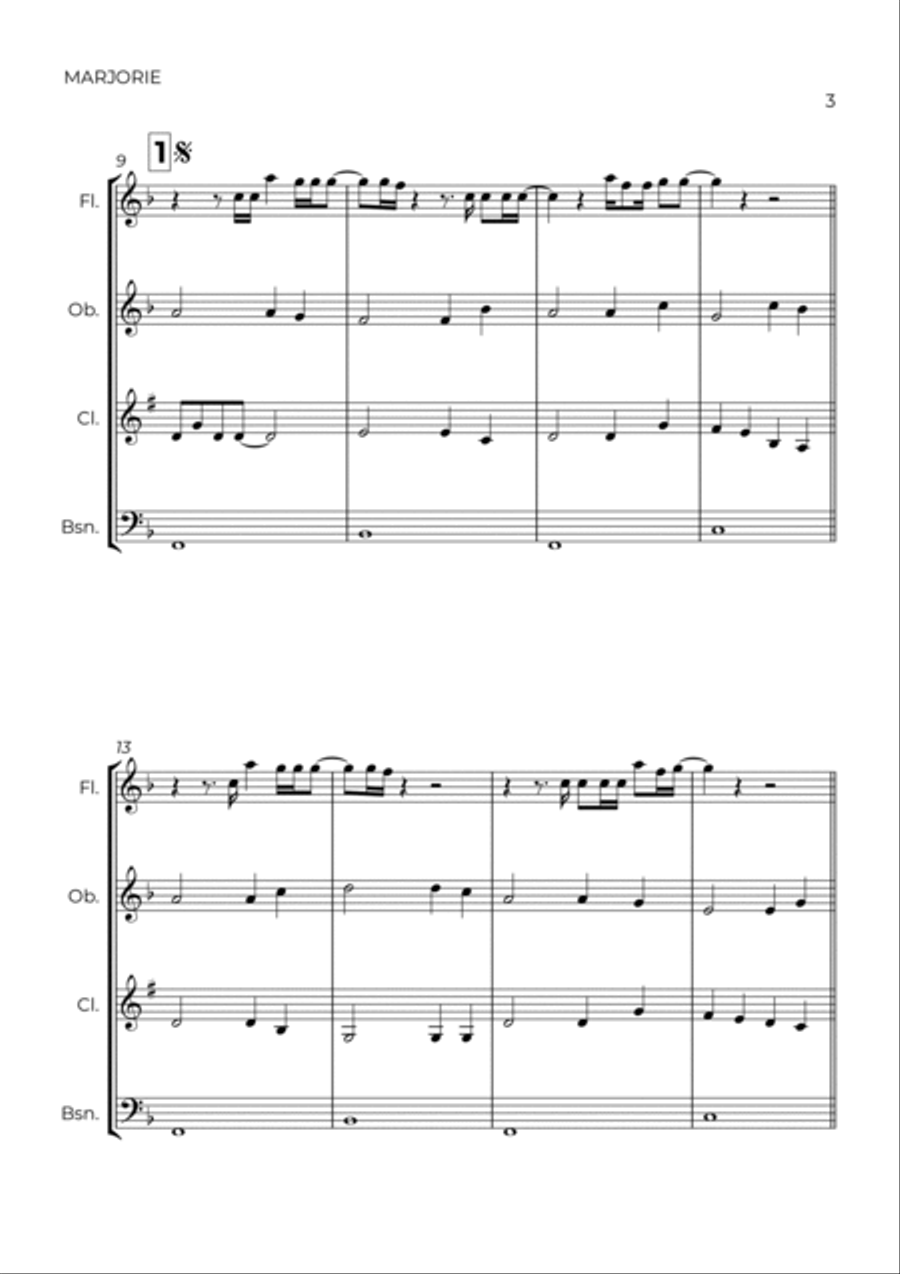 Marjorie Woodwind Quartet scores gallery preview page 3