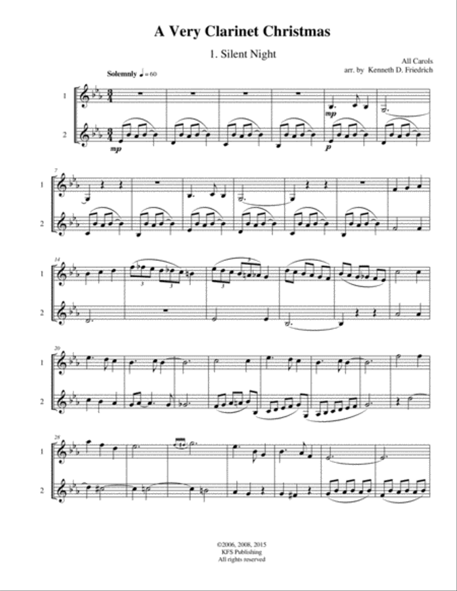 A Very Clarinet Christmas Clarinet Duet scores gallery preview page 4