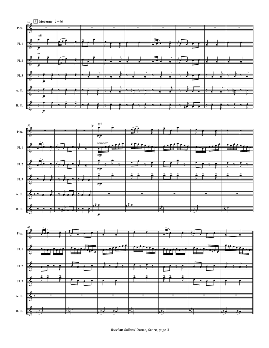 Russian Sailor's Dance Woodwind Ensemble scores gallery preview page 6