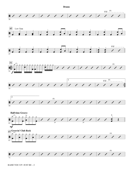 Raise You Up/Just Be (from Kinky Boots) (arr. Mac Huff) - Drums