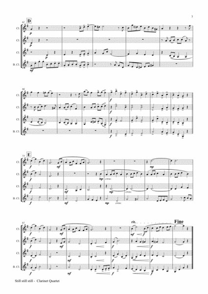 Still Still Still - Christmas song - Clarinet Quartet image number null