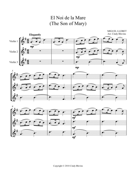 The Son of Mary, for Violin Trio image number null