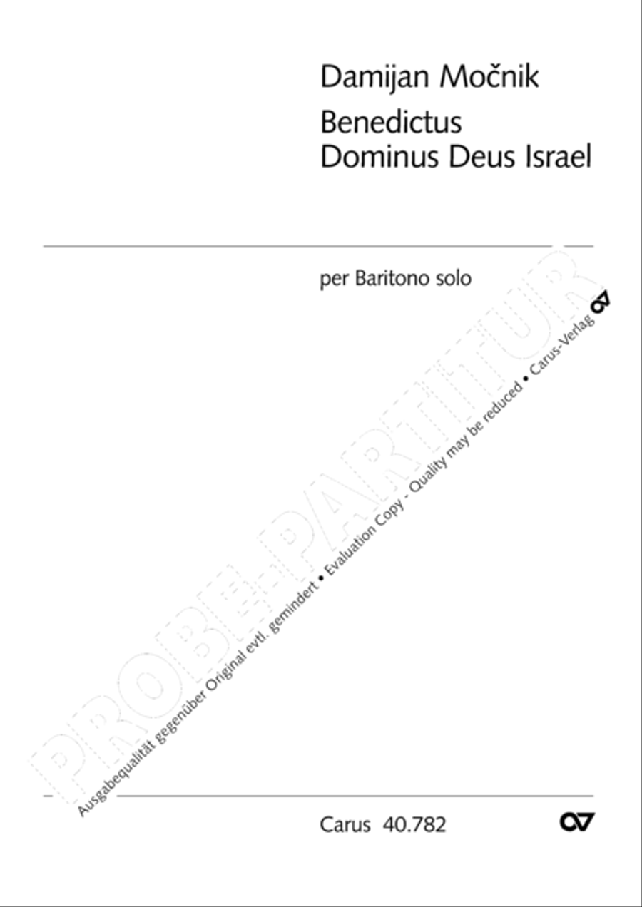 Benedictus Dominus Deus Israel Baritone Voice scores gallery preview page 2