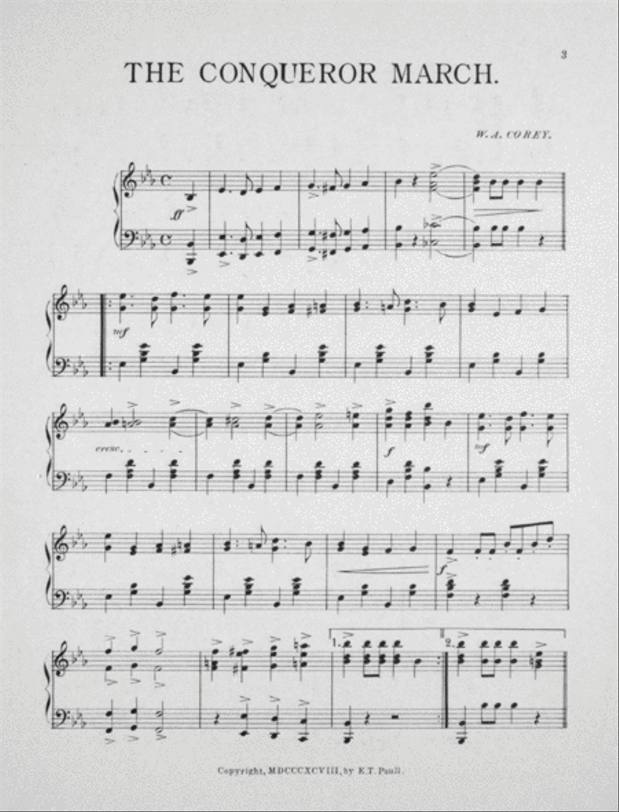 The Conqueror March Piano Solo scores gallery preview page 2