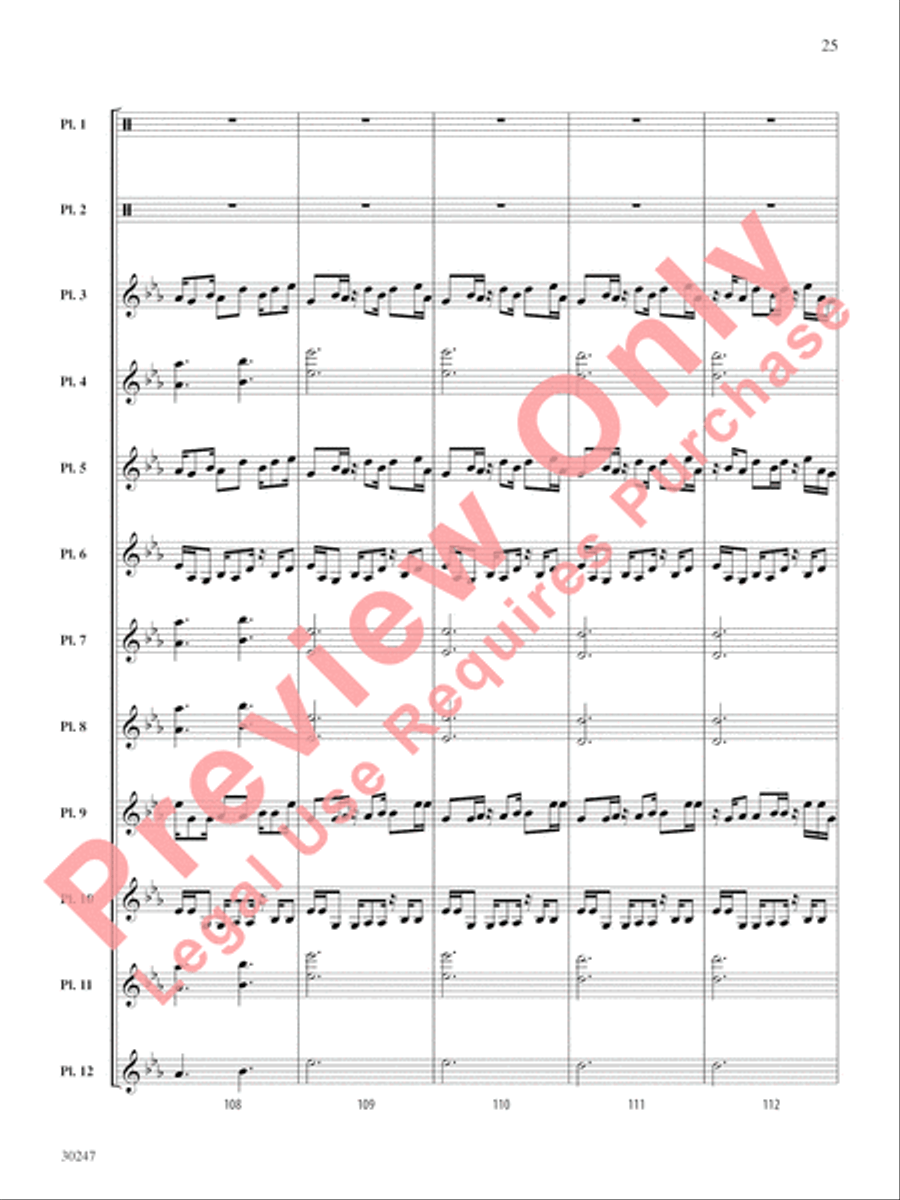 Clapping Music Variations Percussion Ensemble scores gallery preview page 26
