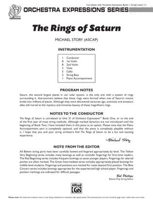 Book cover for The Rings of Saturn: Score