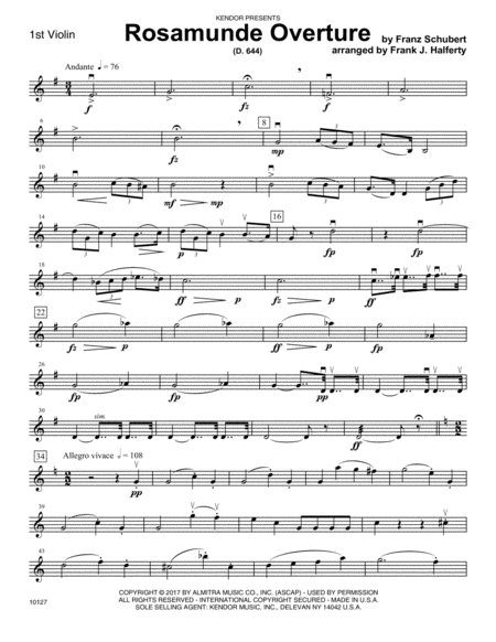 Rosamunde Overture (D. 644) - 1st Violin