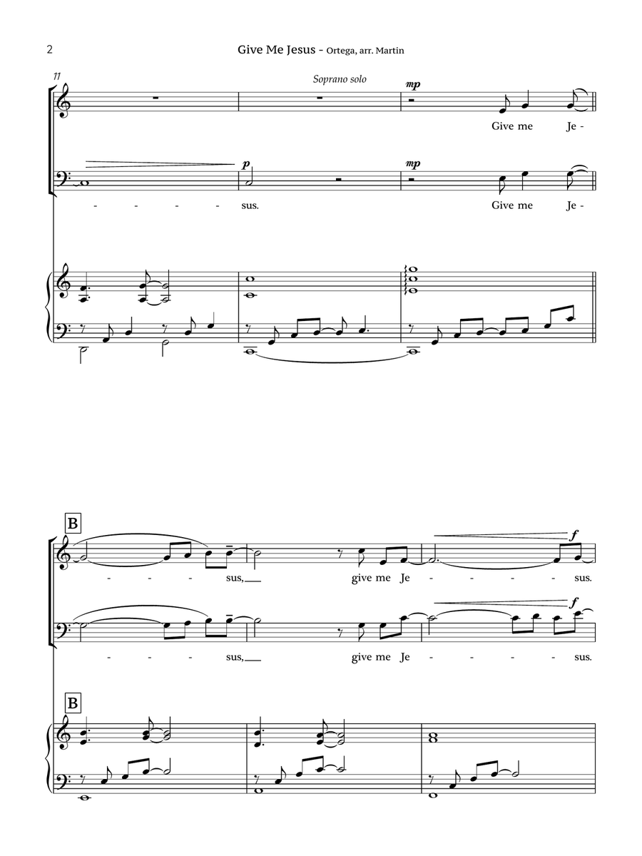 Give Me Jesus - Vocal duet with piano in High and Low Key Baritone Horn TC scores gallery preview page 3