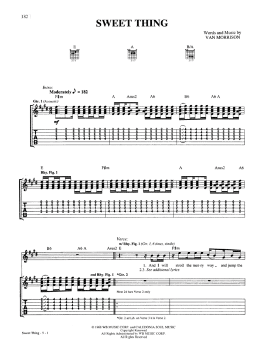 Sweet Thing Sweet Thing Guitar Tablature scores gallery preview page 1