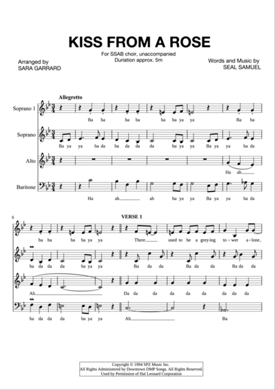 Kiss From A Rose 3-Part scores gallery preview page 2