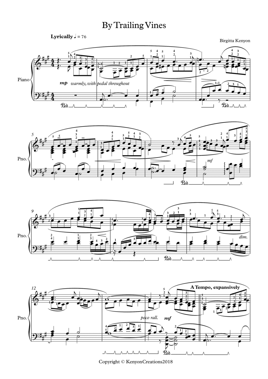 By Trailing Vines Piano Solo scores gallery preview page 1