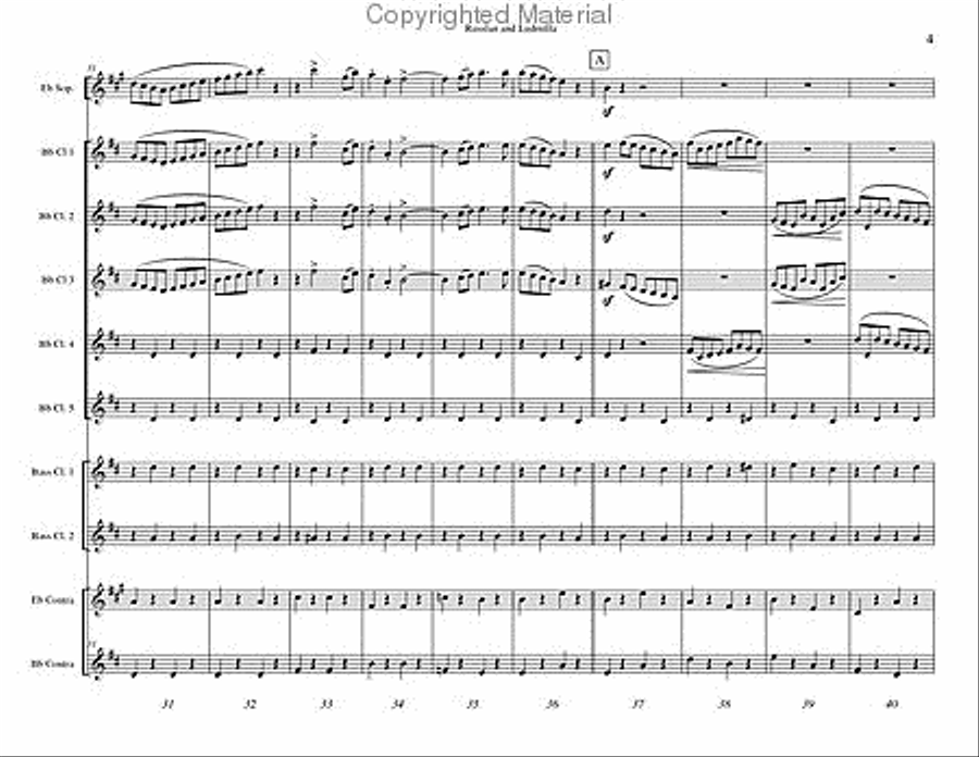 Russlan and Ludmilla Overture Clarinet Choir scores gallery preview page 5