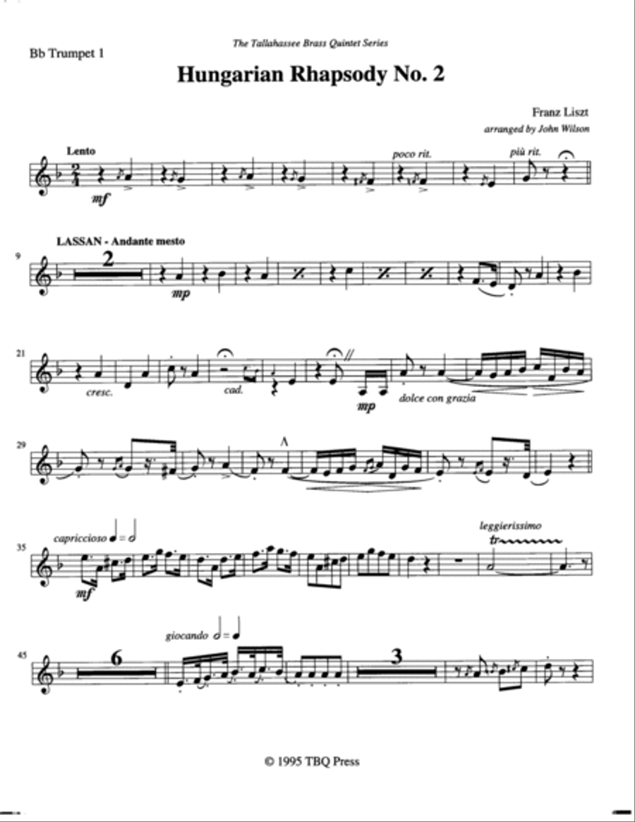 Hungarian Rhapsody No. 2 Brass Ensemble scores gallery preview page 2