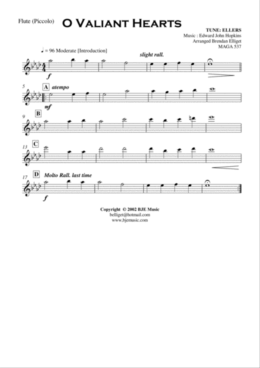 O Valiant Hearts - Concert Band Score and Parts PDF Concert Band scores gallery preview page 2