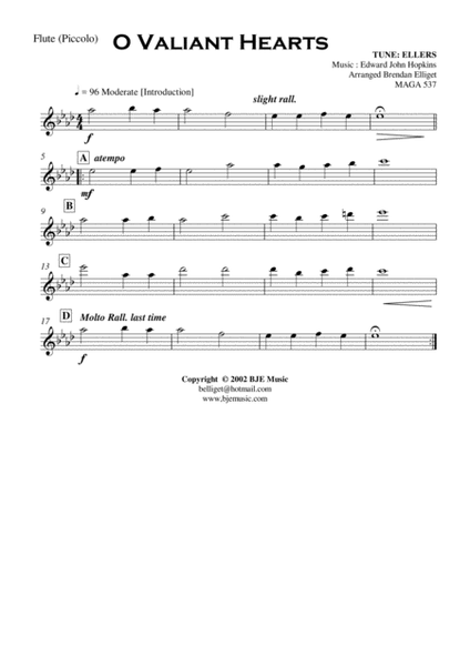 O Valiant Hearts - Concert Band Score and Parts PDF image number null