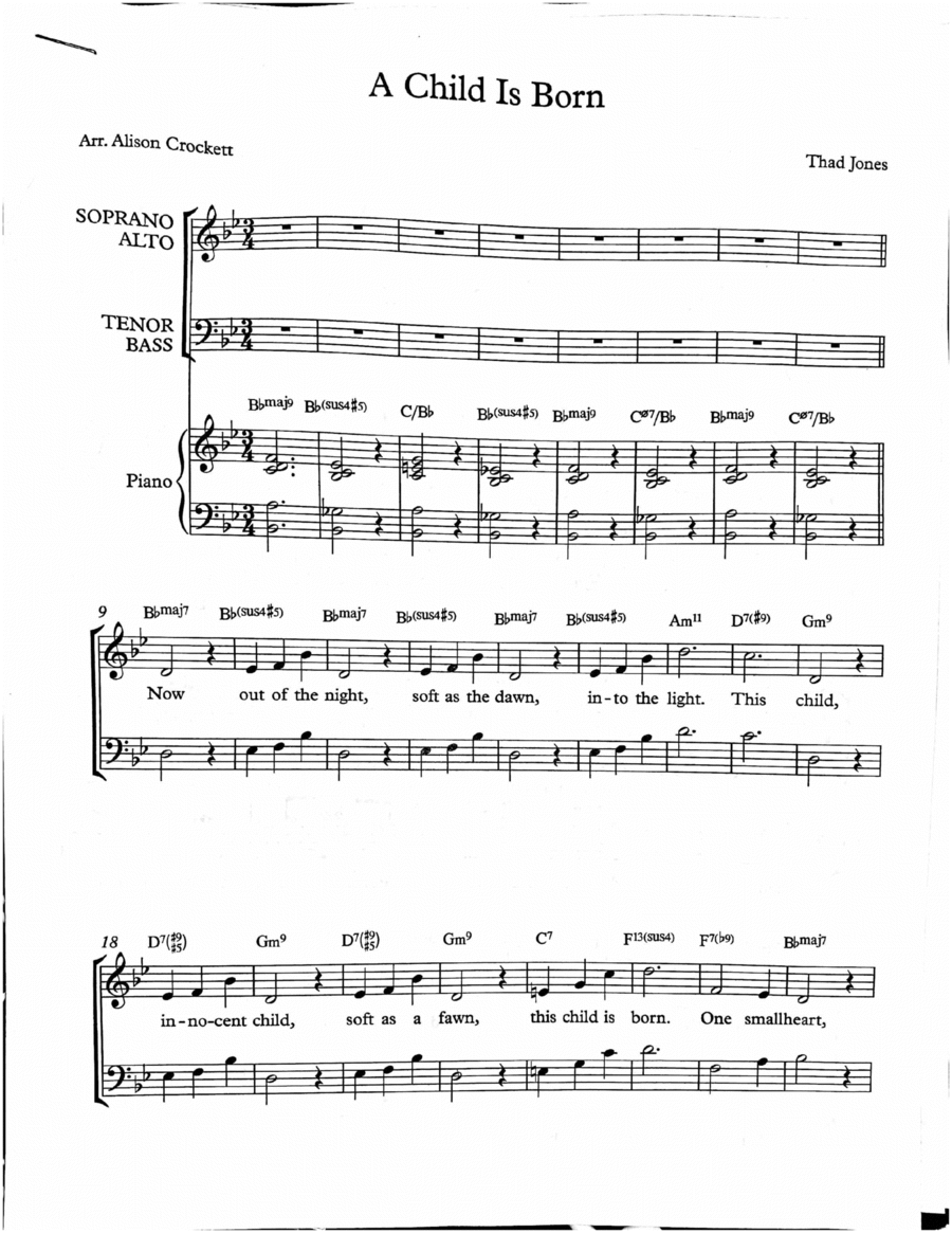 A Child Is Born A Child Is Born 4-Part scores gallery preview page 1