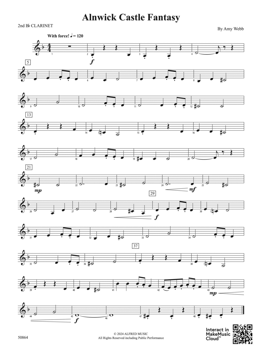 Alnwick Castle Fantasy: 2nd B-flat Clarinet Concert Band scores gallery preview page 1