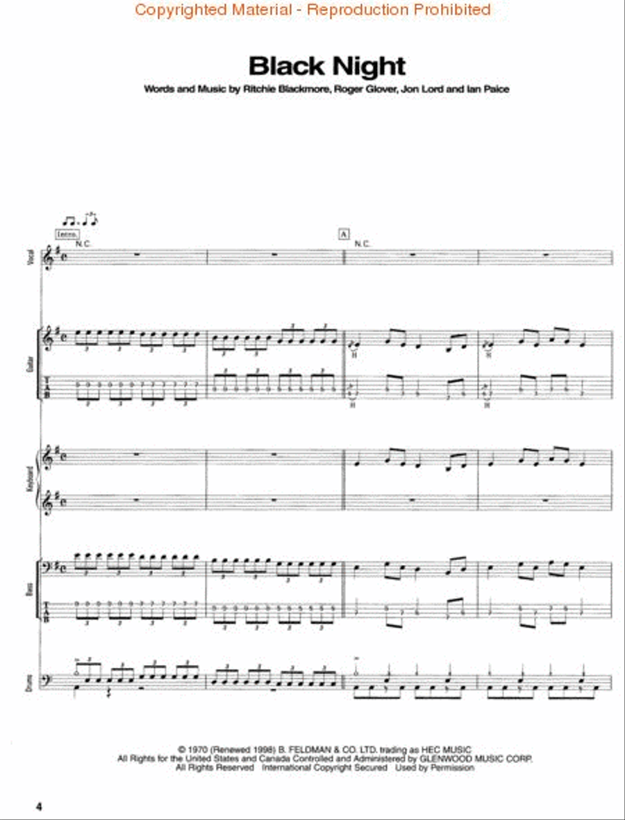 Deep Purple - Greatest Hits Guitar Tablature scores gallery preview page 2