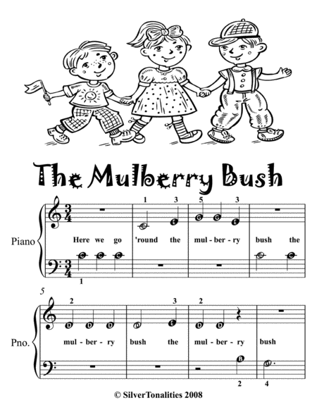 The Mulberry Bush Beginner Piano Sheet Music