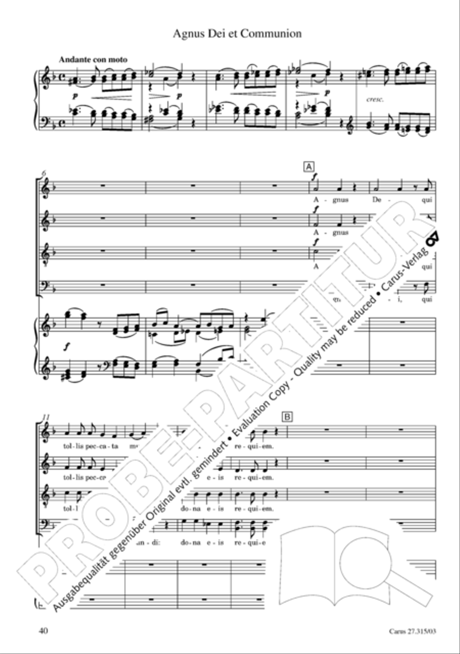 Requiem in C major 4-Part scores gallery preview page 41