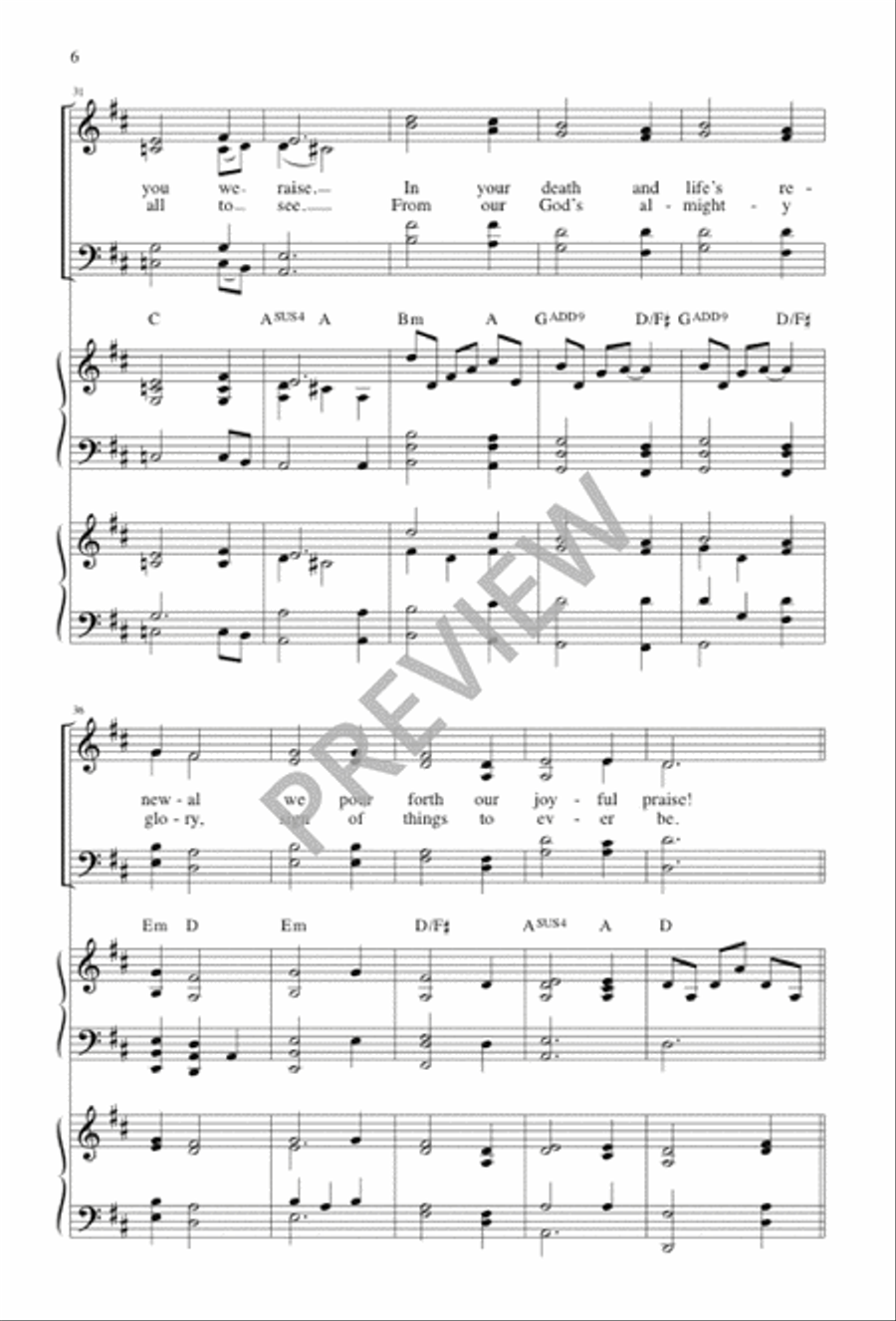 Alleluia, Christ Is Risen 4-Part scores gallery preview page 6