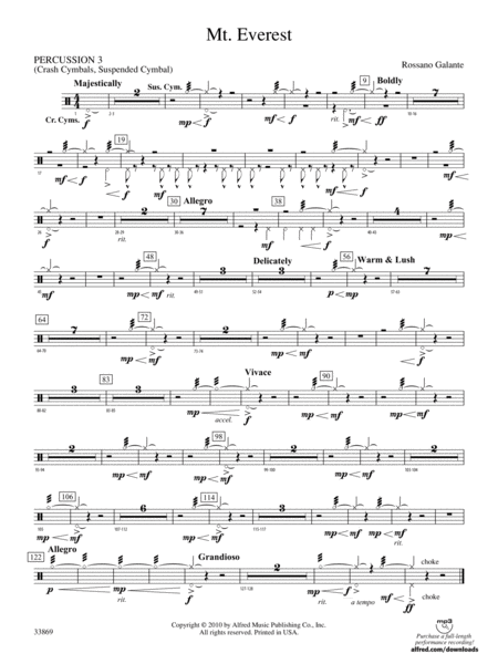 Mt. Everest: 3rd Percussion by Rossano Galante Concert Band - Digital Sheet Music