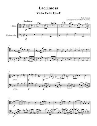 Lacrimosa from Mozart´s Requiem Viola-Cello Duet