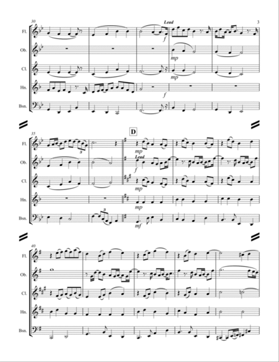 Grown-Up Christmas List Woodwind Quintet scores gallery preview page 4