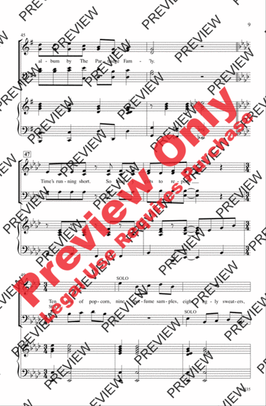 The Twelve Days of a Regifted Christmas 4-Part scores gallery preview page 9