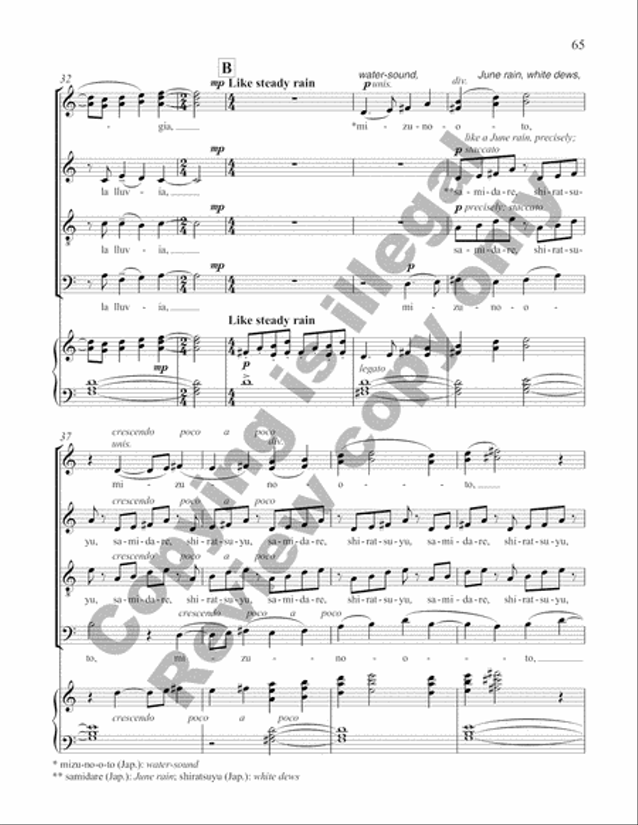 Earth Songs: 5. Danse des Pluies Divisi scores gallery preview page 11