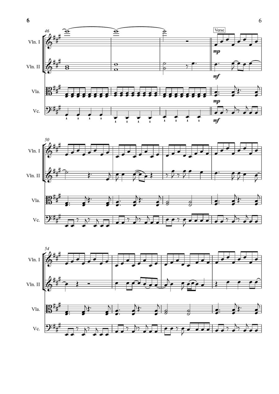 Take On Me String Quartet scores gallery preview page 6