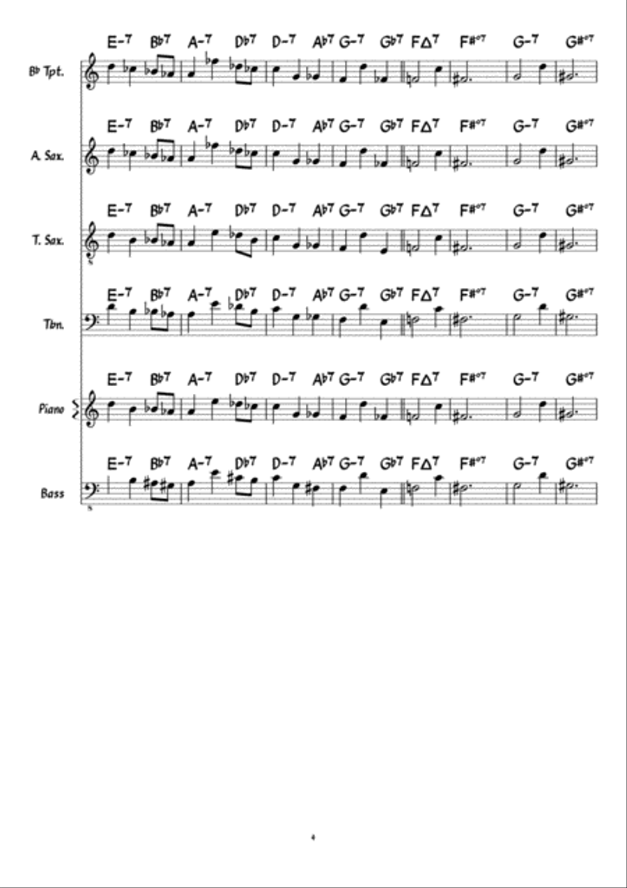 Watching the Time Go By Jazz Ensemble scores gallery preview page 4