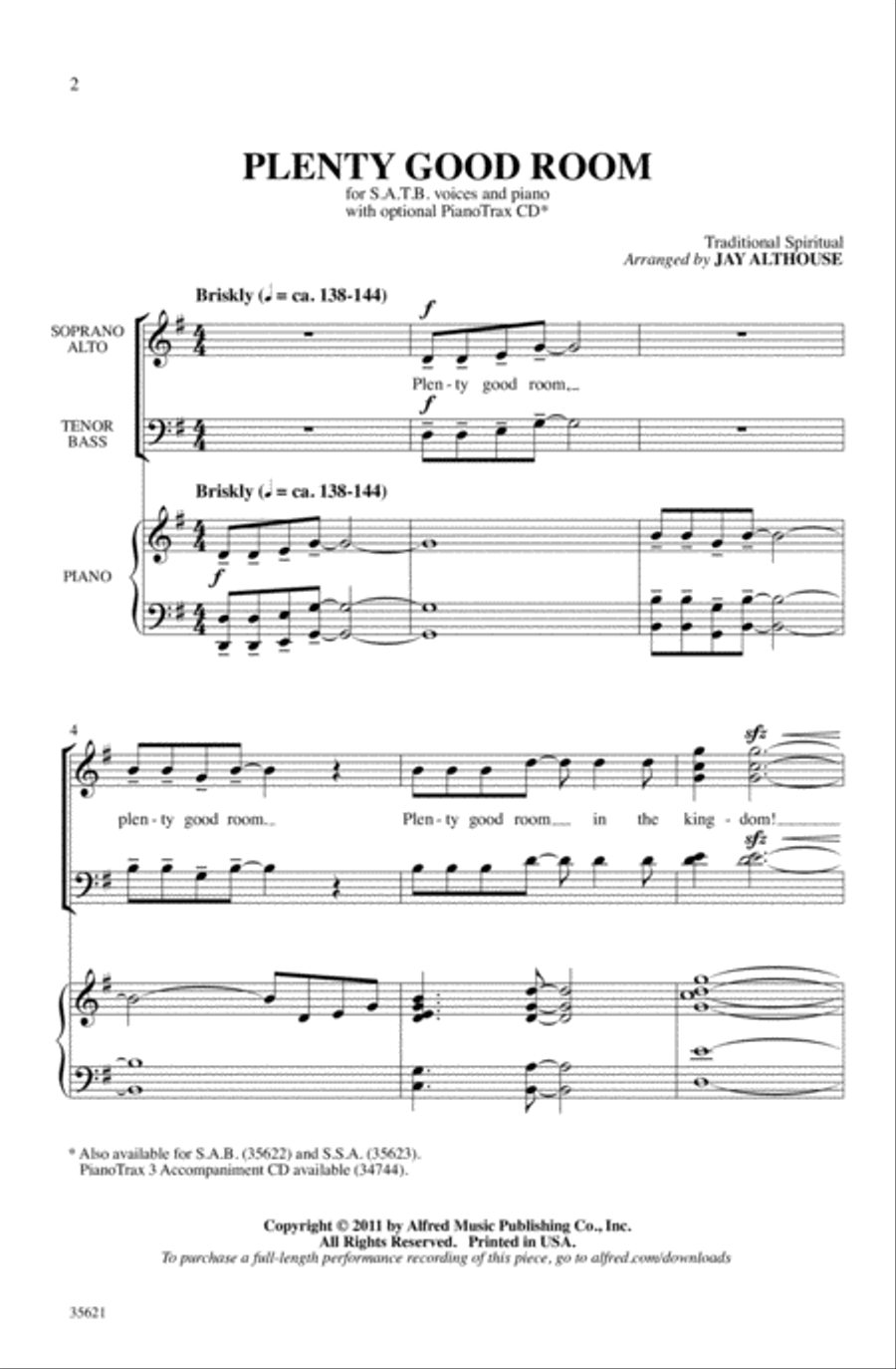 Plenty Good Room Plenty Good Room 4-Part scores gallery preview page 1