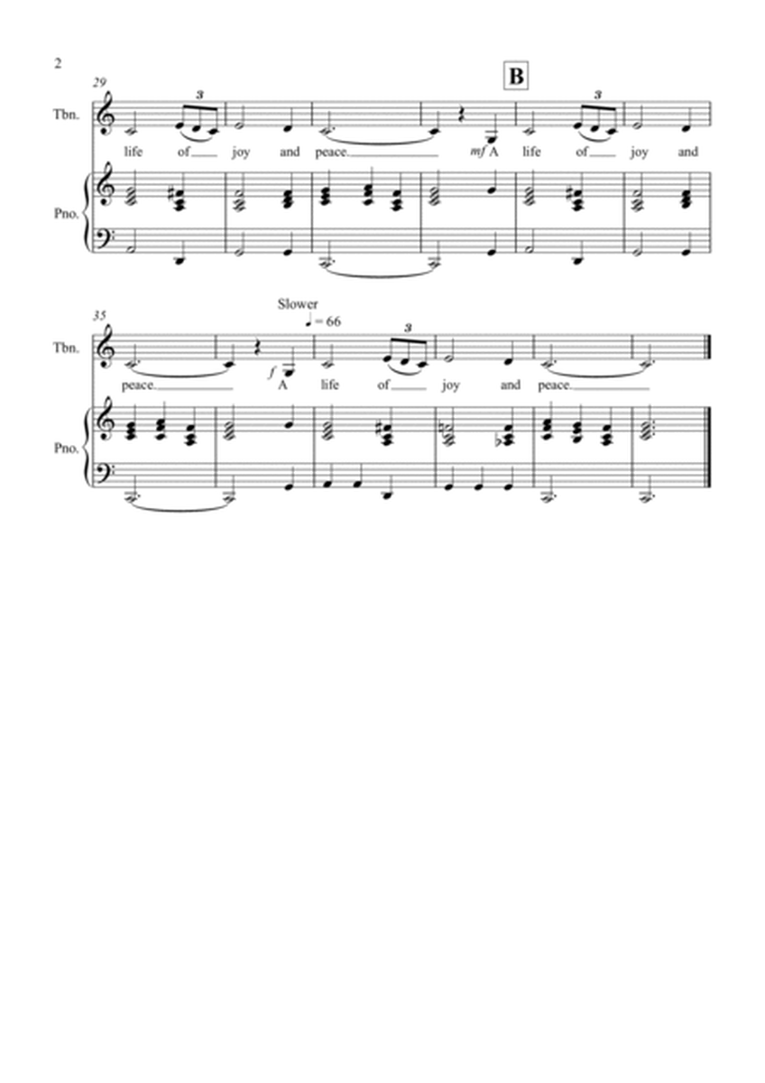 Amazing Grace for Trombone in Bb and Piano image number null