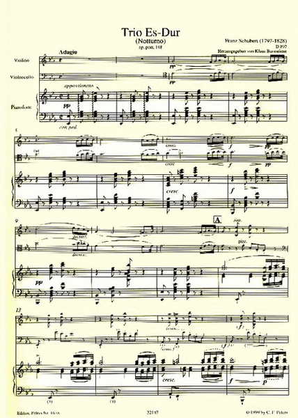Piano Trio (Notturno) in E flat Op. posth. 148 (D897)